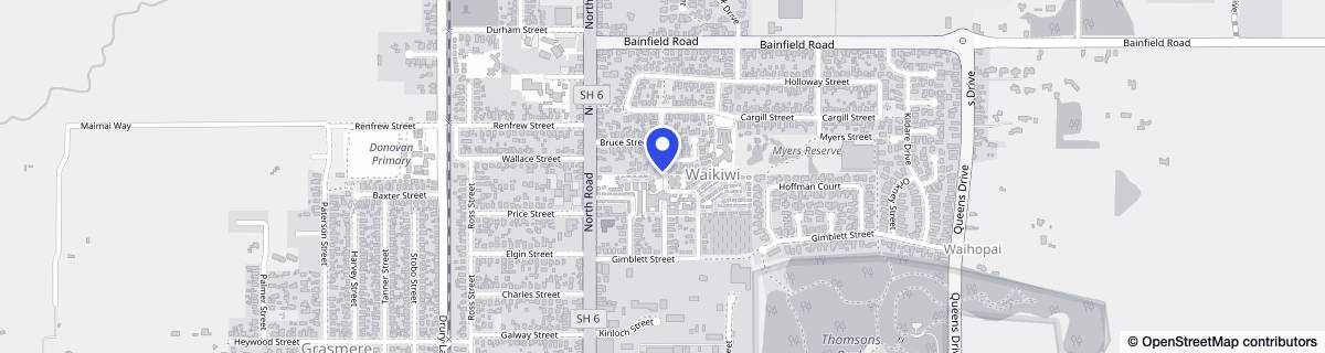 Street map around Ryman Rowena Jackson Retirement Village
