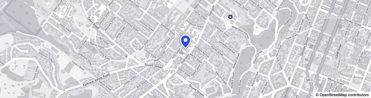 Street map around Ryman Yvette Williams Care Centre