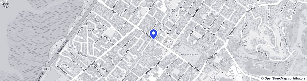 Street map around Stoke Retirement Village