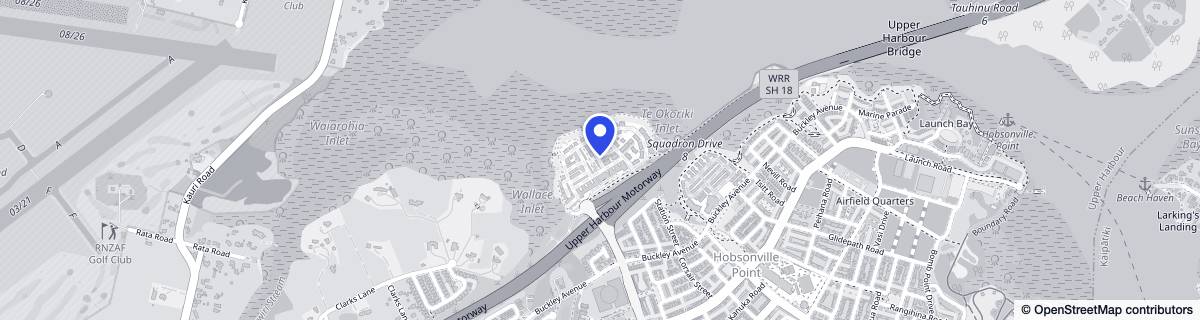 Street map around Summerset at Monterey Park (Hobsonville)