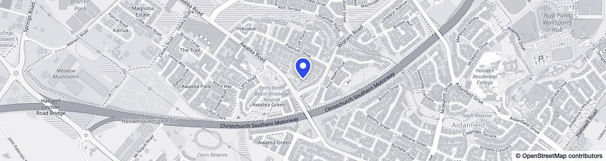 Street map around Summerset at Wigram