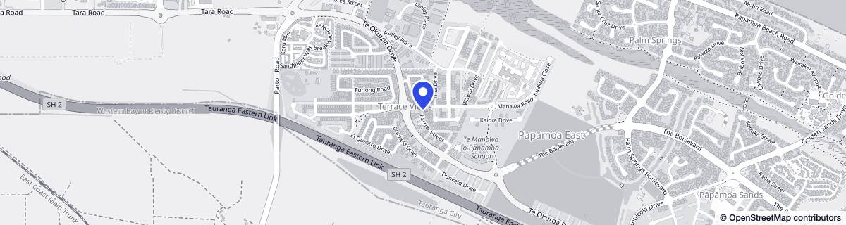 Street map around Summerset by the Dunes (Papamoa Beach)