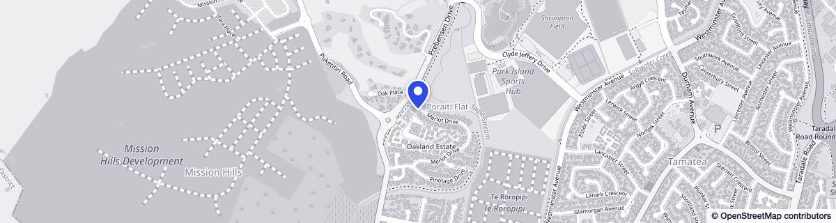 Street map around Summerset in the Bay (Napier)
