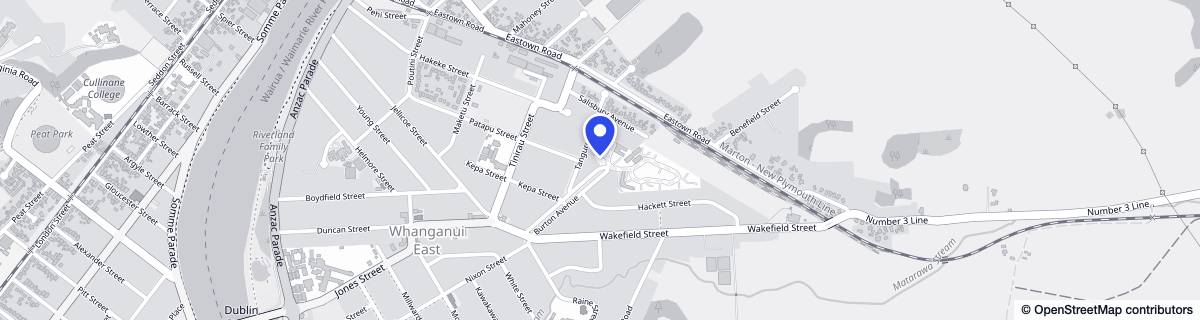 Street map around Summerset in the River City (Whanganui)