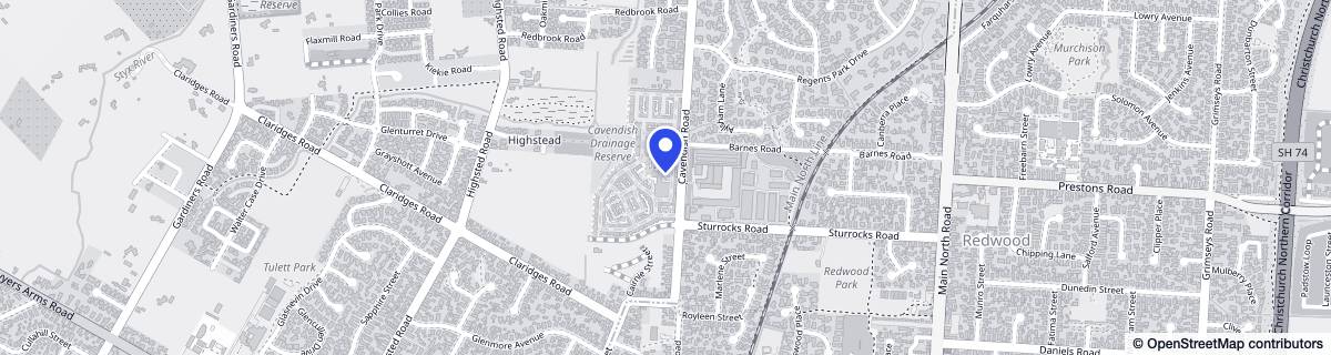 Street map around Summerset on Cavendish