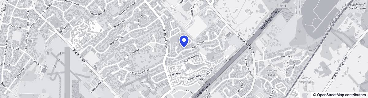 Street map around Summerset on the Coast (Paraparaumu)
