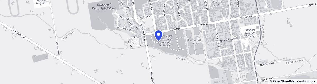 Street map around Summerset Rangiora