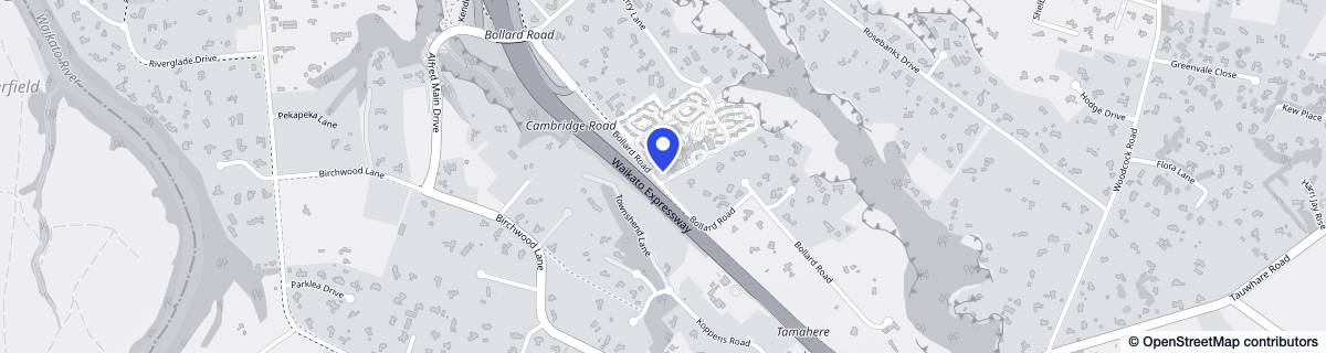 Street map around Tamahere Eventide Retirement Village