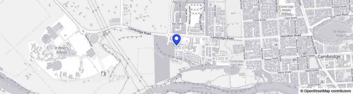 Street map around Te Awa Lifecare (Village)
