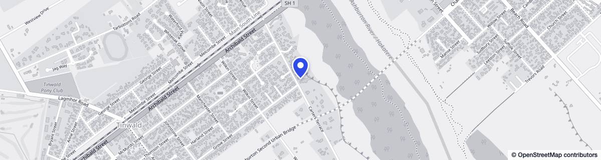Street map around Terrace View Retirement Village