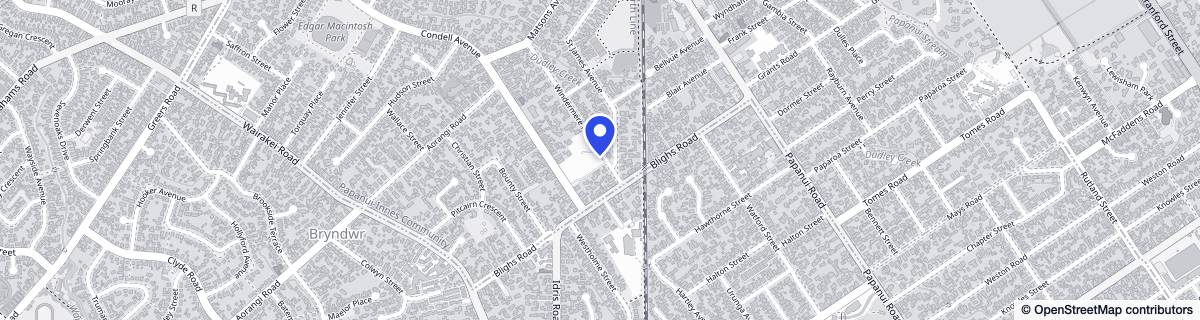 Street map around The Bellevue Retirement Village