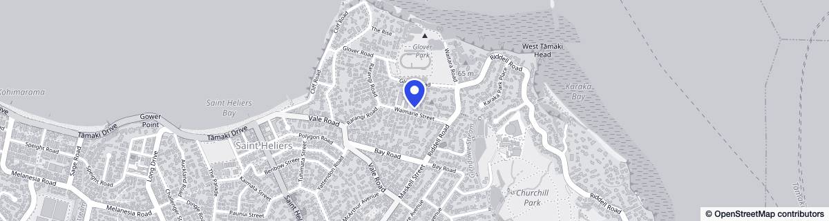 Street map around The Helier