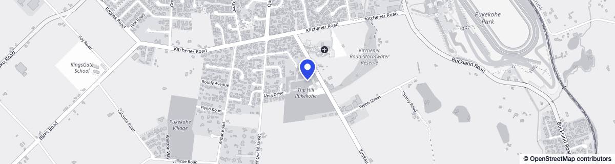 Street map around The Hill Pukekohe