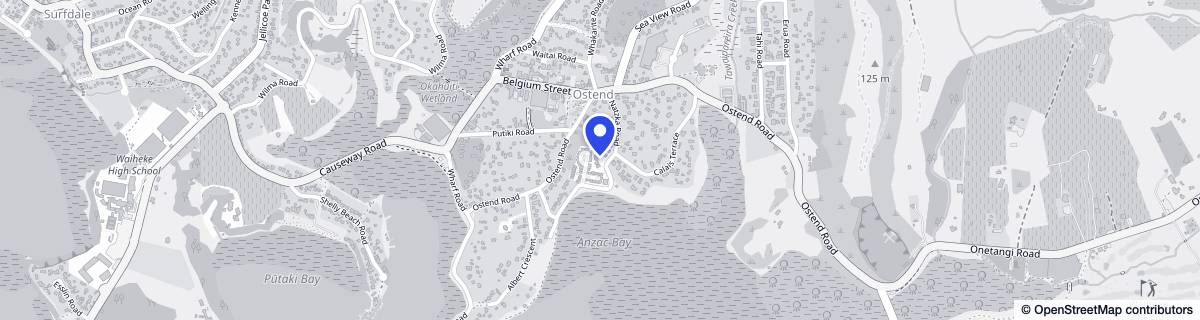 Street map around Waiheke Retirement Village