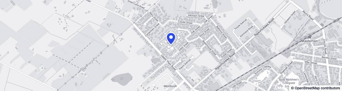 Street map around Wairarapa Masonic Village