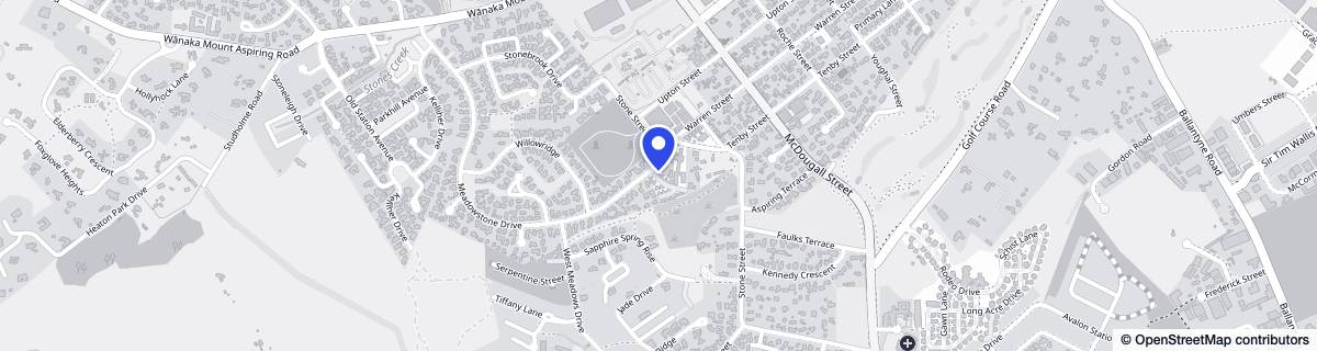 Street map around Wānaka Retirement Village