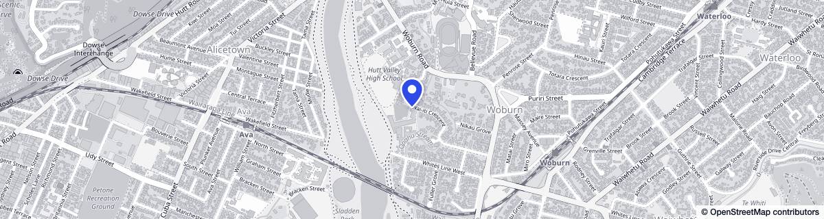 Street map around Woburn Apartments
